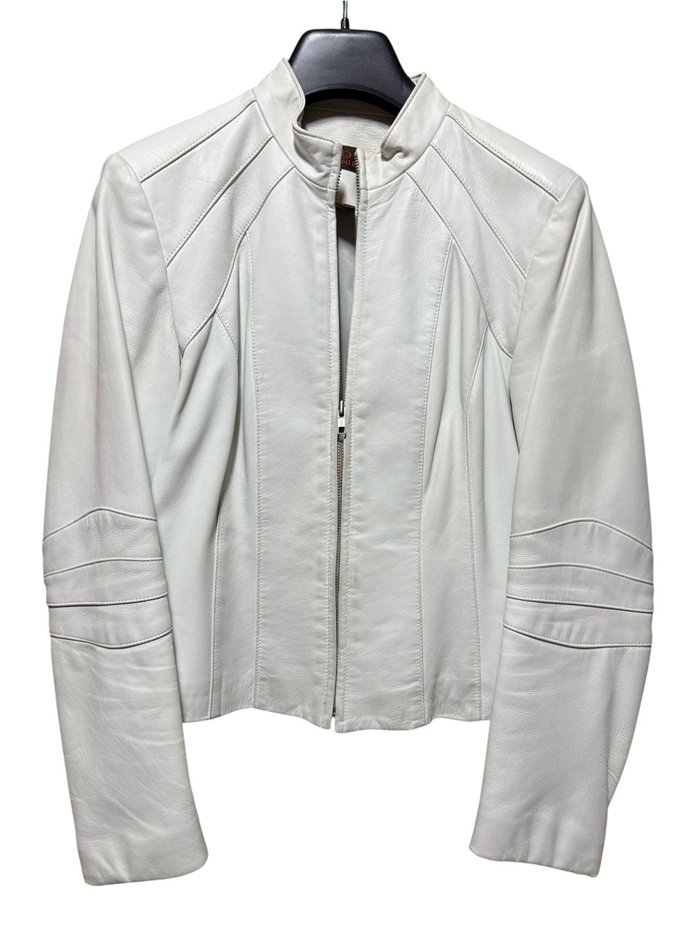 Danier-White Leather Zip Jacket